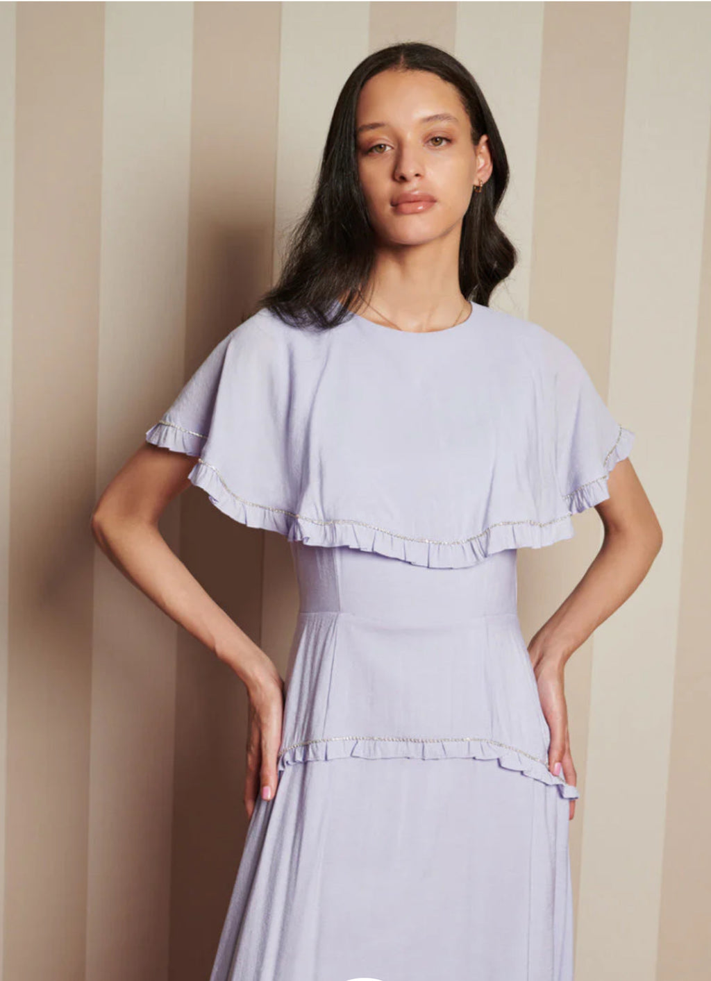 Sister Jane Lilac Cape Dress with Diamante Trim