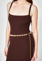 NALI Gold Globes with Silver Crystals Chain Belt