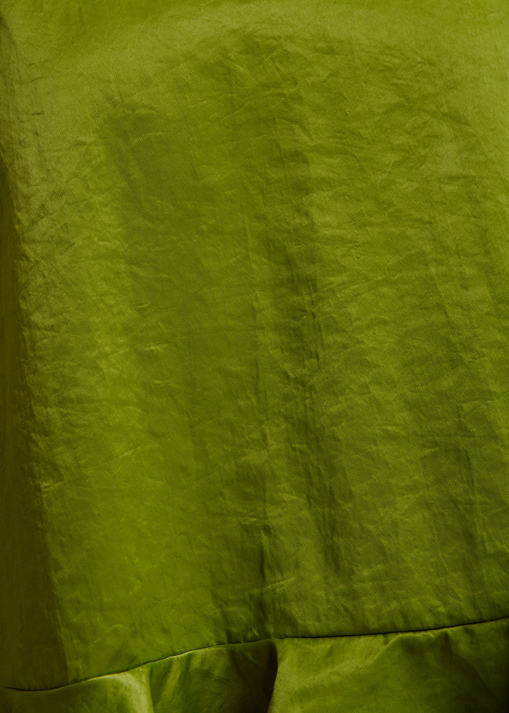 Essentiel Antwerp Kiwi Green Satin Top with Peplum