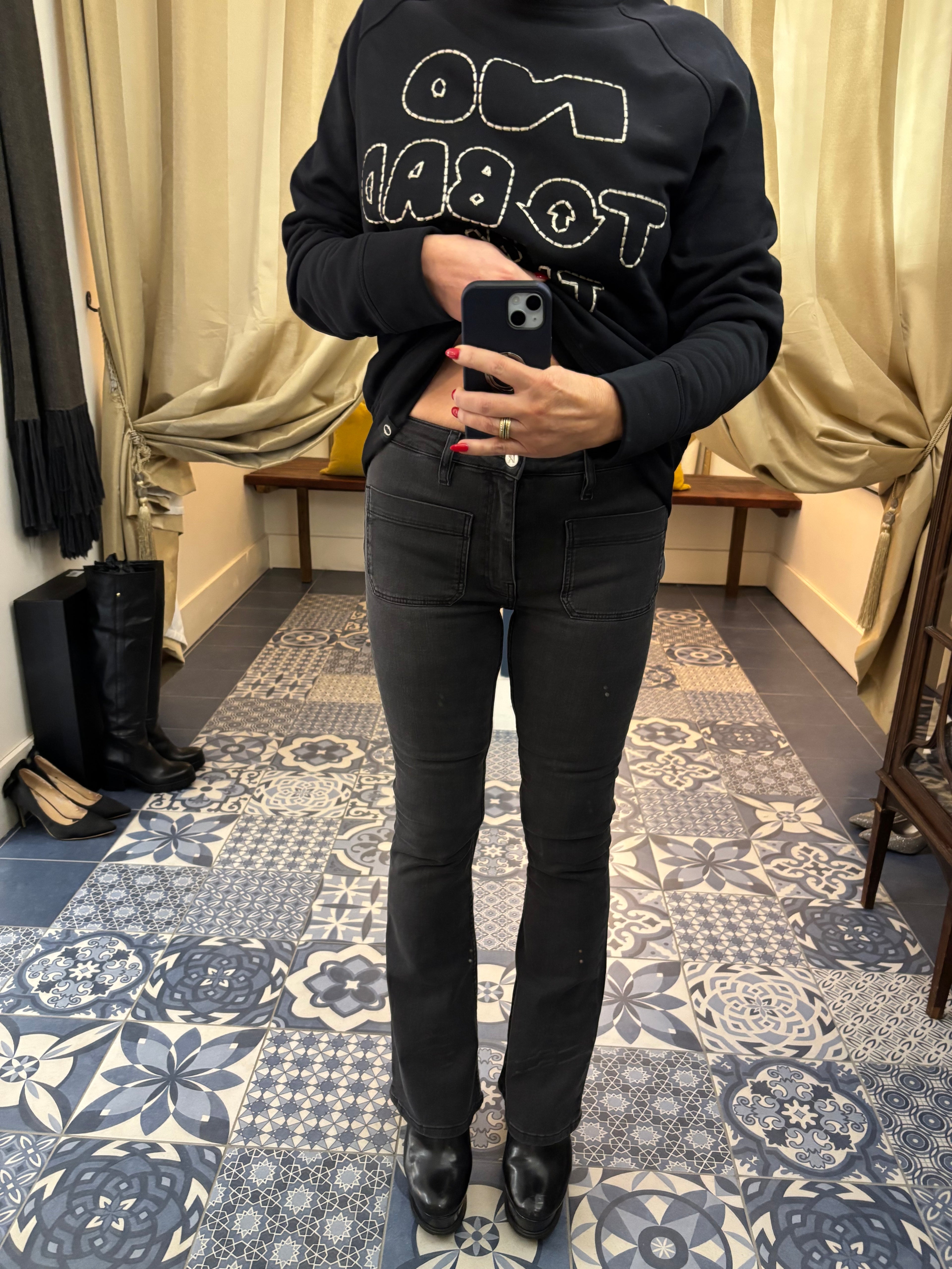 Reiko Slate Black bootleg Jeans