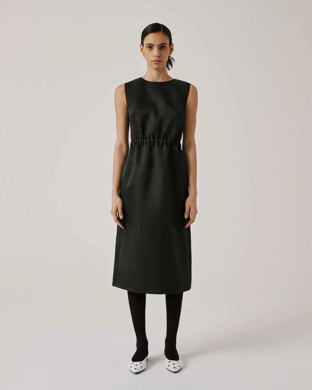 Beatrice B. Black Duchess Matt Satin Sheath Dress