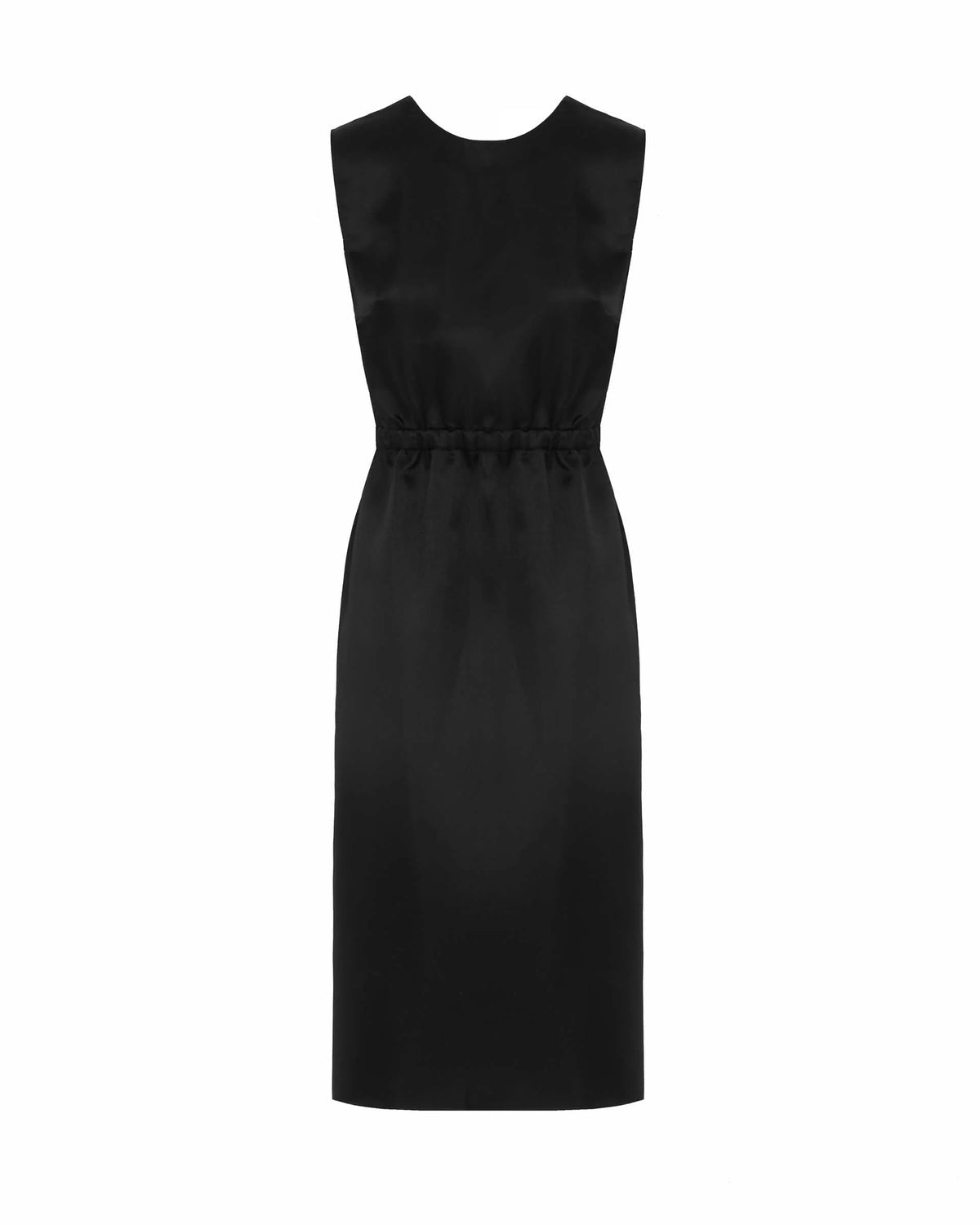 Beatrice B. Black Duchess Matt Satin Sheath Dress
