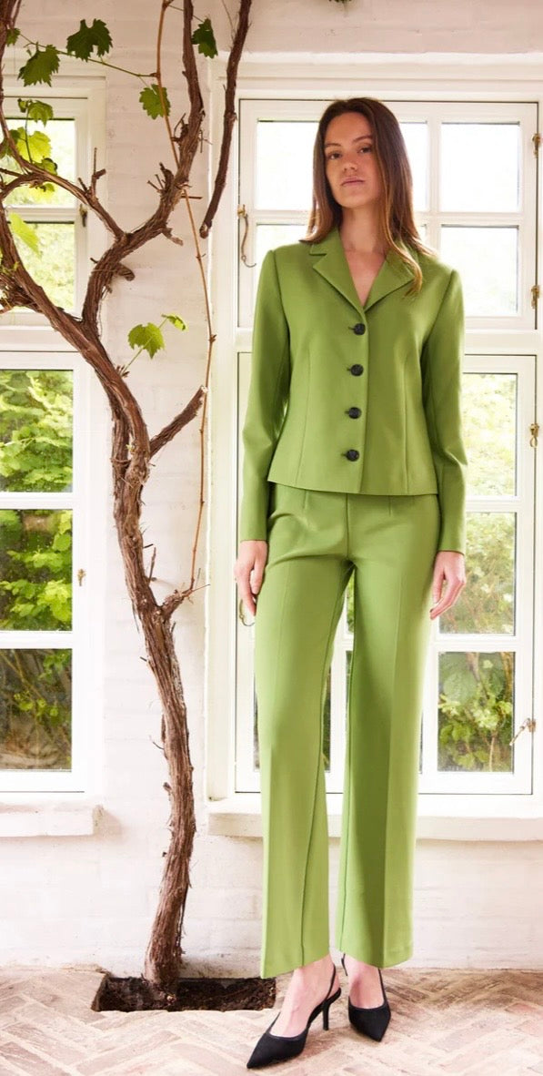 RDF Green Straight Wide Leg Full Length Trouser