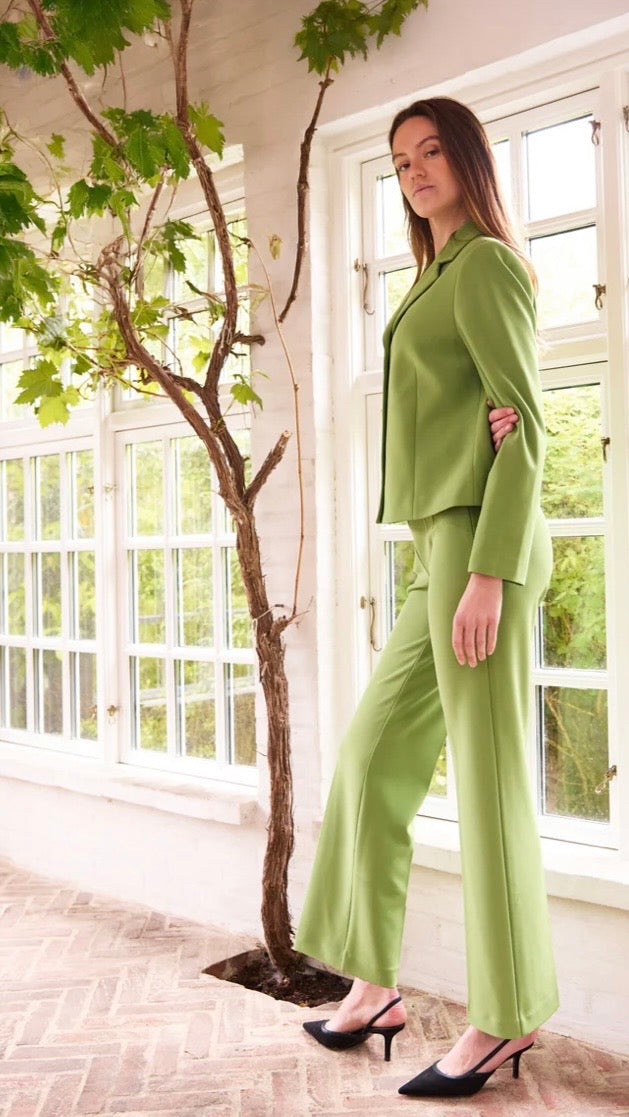 RDF Green Straight Wide Leg Full Length Trouser