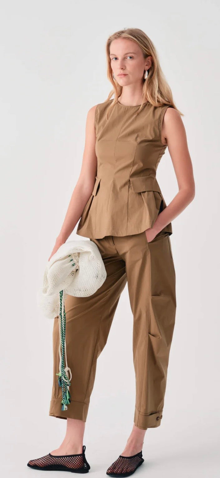 Beatrice B Khaki Cotton Combat Trousers