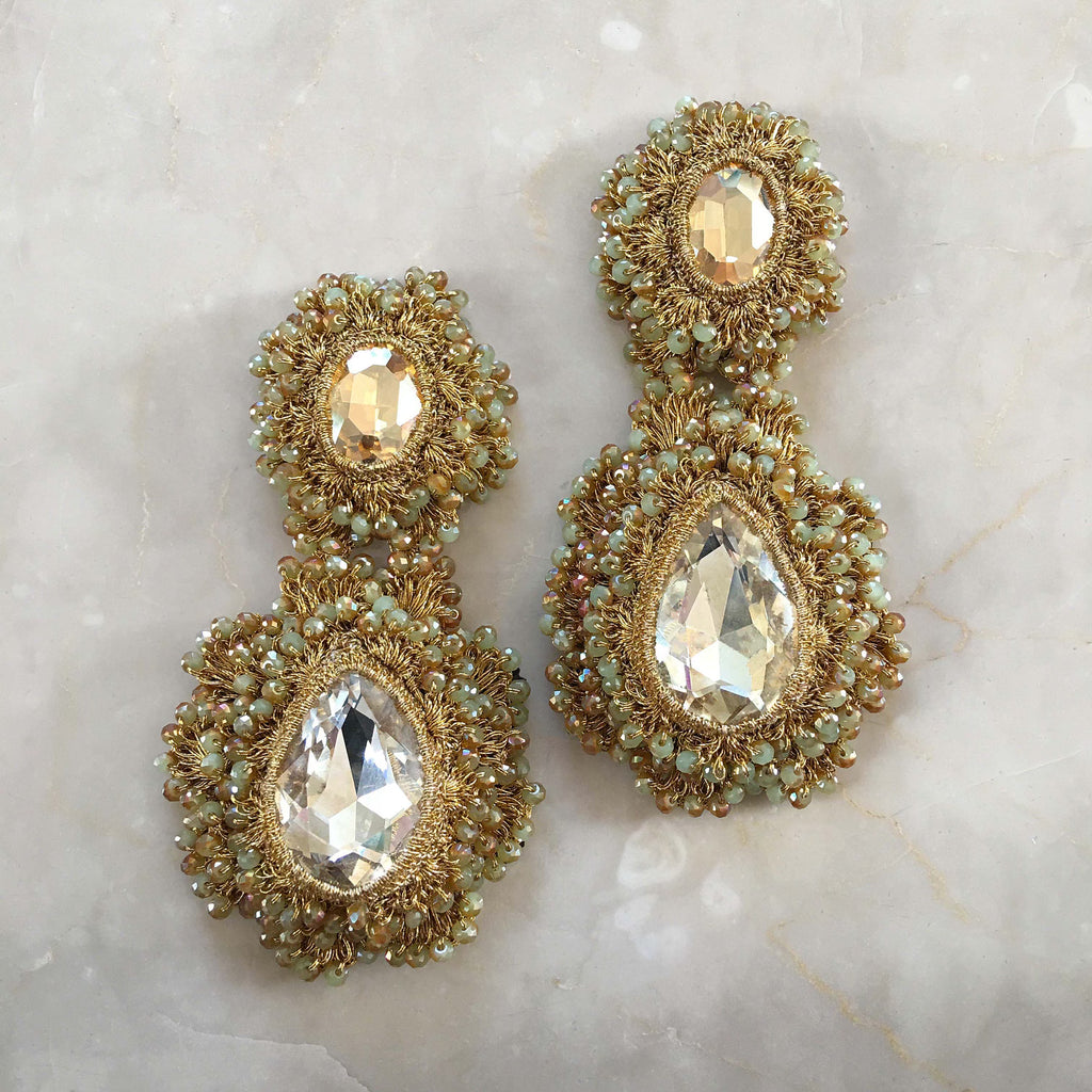 St. Erasmus Gold Baroque Statement Handmade Earrings