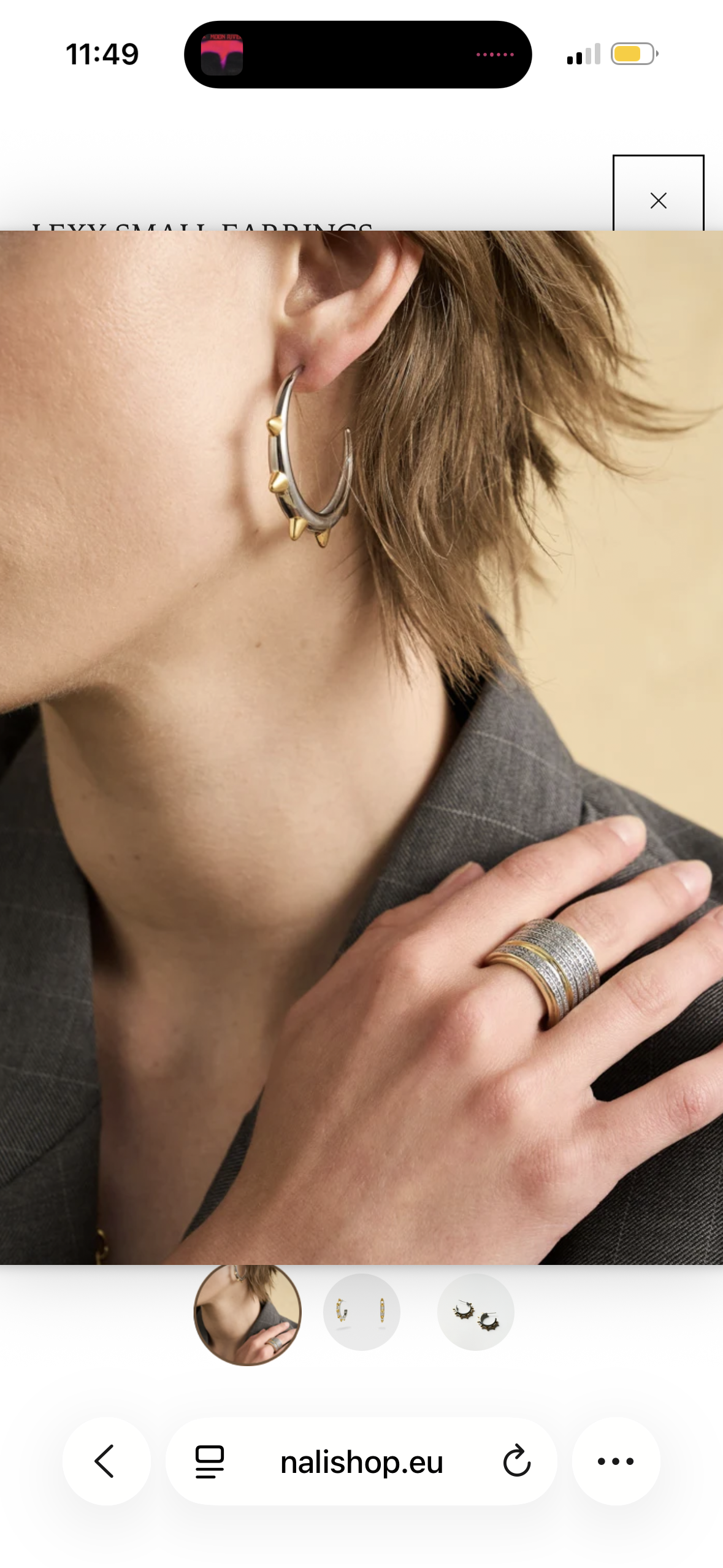 NALI Silver Hoop Earrings with Gold Spikes