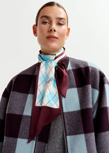 Load image into Gallery viewer, Essentiel Antwerp Burgundy &amp; Blue Argyle Print Satin Scarf
