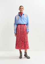 Load image into Gallery viewer, Essentiel Antwerp Red Snake Print Pleated Skirt
