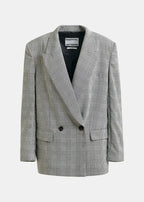 Essentiel Antwerp 'Prince of Wales' Double Breasted Blazer with Cape sleeves