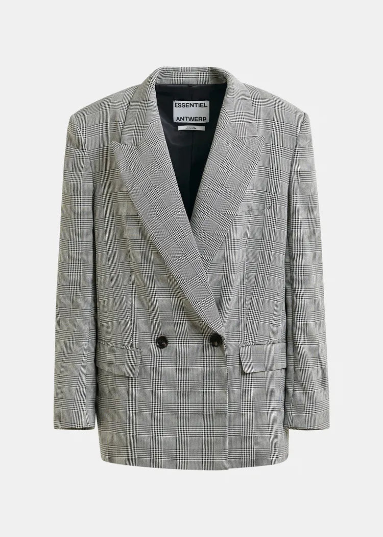 Essentiel Antwerp 'Prince of Wales' Double Breasted Blazer with Cape sleeves