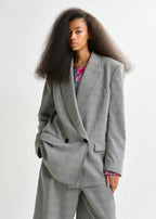 Essentiel Antwerp 'Prince of Wales' Double Breasted Blazer with Cape sleeves