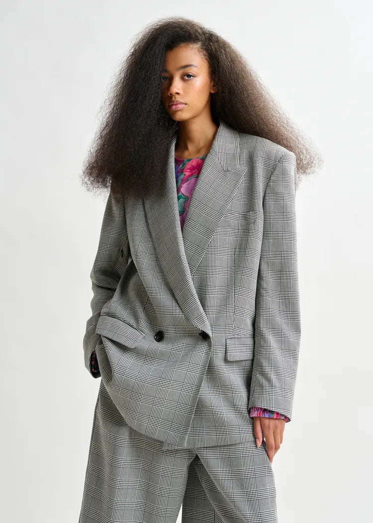 Essentiel Antwerp 'Prince of Wales' Double Breasted Blazer with Cape sleeves