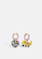 Essentiel Antwerp Charm Earrings with Heart & Plane