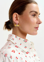 Load image into Gallery viewer, Essentiel Antwerp Hoop Earrings with Heart &amp; Plane Pendants
