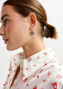 Essentiel Antwerp Hoop Earrings with Heart & Plane Pendants