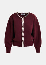 Load image into Gallery viewer, Essentiel Antwerp Burgundy Cardigan with Pearl Embellishments
