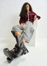 Load image into Gallery viewer, Essentiel Antwerp Burgundy Cardigan with Pearl Embellishments
