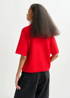 Essentiel Antwerp Red Polo Top with Bead Embellishments