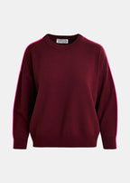 Essentiel Antwerp Burgundy Knitted Sweater with Pink Piping