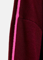 Essentiel Antwerp Burgundy Knitted Sweater with Pink Piping