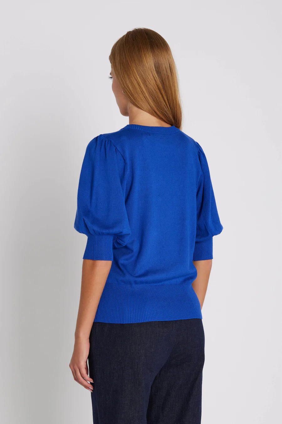 RDF Cobalt Blue Short Sleeve Fine Knit Jumper