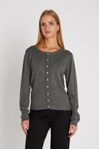 RDF Slate-Grey Fine Knit Round Neck Cardigan