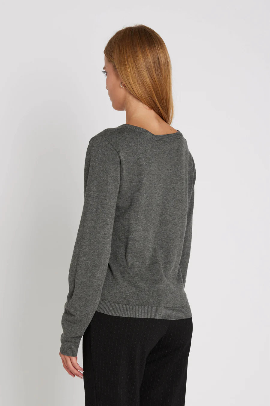 RDF Slate-Grey Fine Knit Round Neck Cardigan