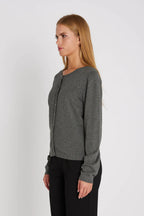 RDF Slate-Grey Fine Knit Round Neck Cardigan
