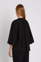 RDF Black Angel Sleeve Pin-Tuck Blouse
