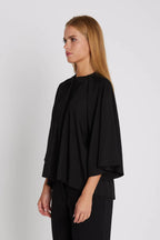 RDF Black Angel Sleeve Pin-Tuck Blouse