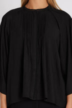 RDF Black Angel Sleeve Pin-Tuck Blouse