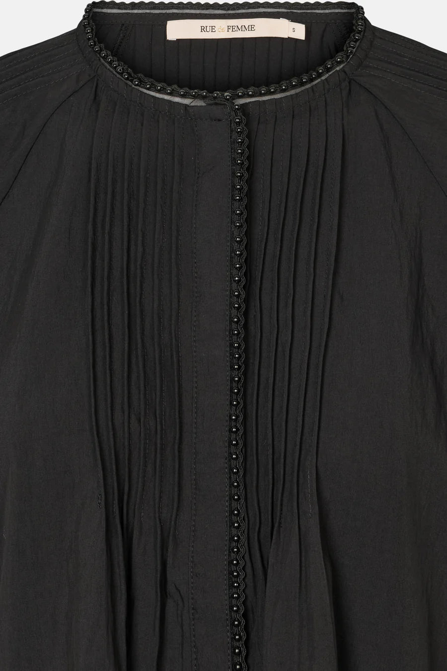 RDF Black Angel Sleeve Pin-Tuck Blouse