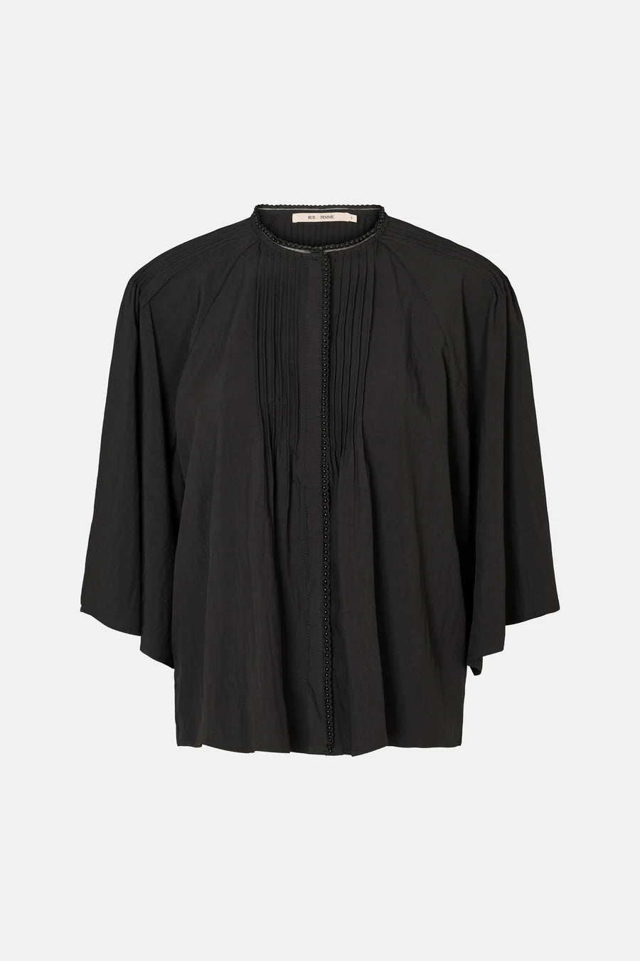 RDF Black Angel Sleeve Pin-Tuck Blouse