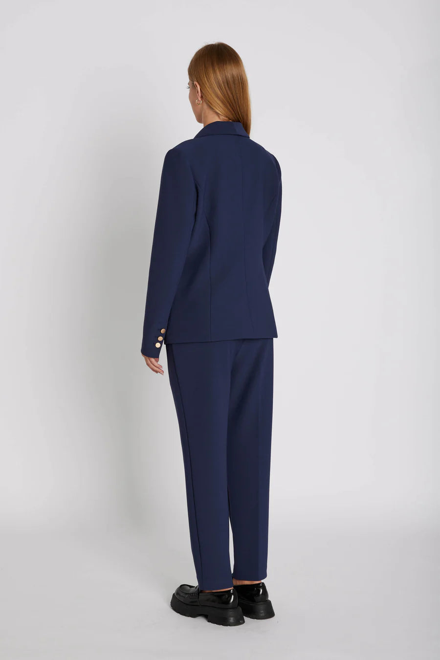 RDF Navy High Waist Cigarette Trousers