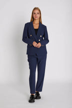 RDF Navy High Waist Cigarette Trousers