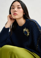 Essentiel Antwerp Dark Blue & Light Green Large Brooch