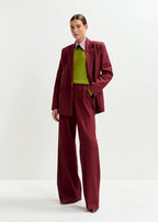 Essentiel Antwerp Burgundy Wide Leg Suit Trousers