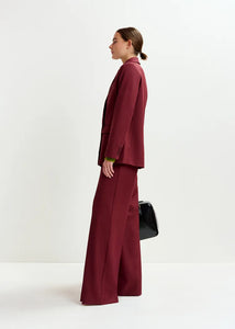 Essentiel Antwerp Burgundy Double-Breasted Suit Blazer