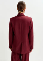 Essentiel Antwerp Burgundy Double-Breasted Suit Blazer
