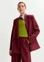 Essentiel Antwerp Burgundy Double-Breasted Suit Blazer
