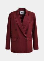 Essentiel Antwerp Burgundy Double-Breasted Suit Blazer