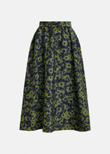 Load image into Gallery viewer, Essentiel Antwerp Green &amp; Navy Jacquard Full Circle Midi Skirt
