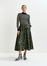 Load image into Gallery viewer, Essentiel Antwerp Green &amp; Navy Jacquard Full Circle Midi Skirt
