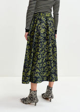 Load image into Gallery viewer, Essentiel Antwerp Green &amp; Navy Jacquard Full Circle Midi Skirt
