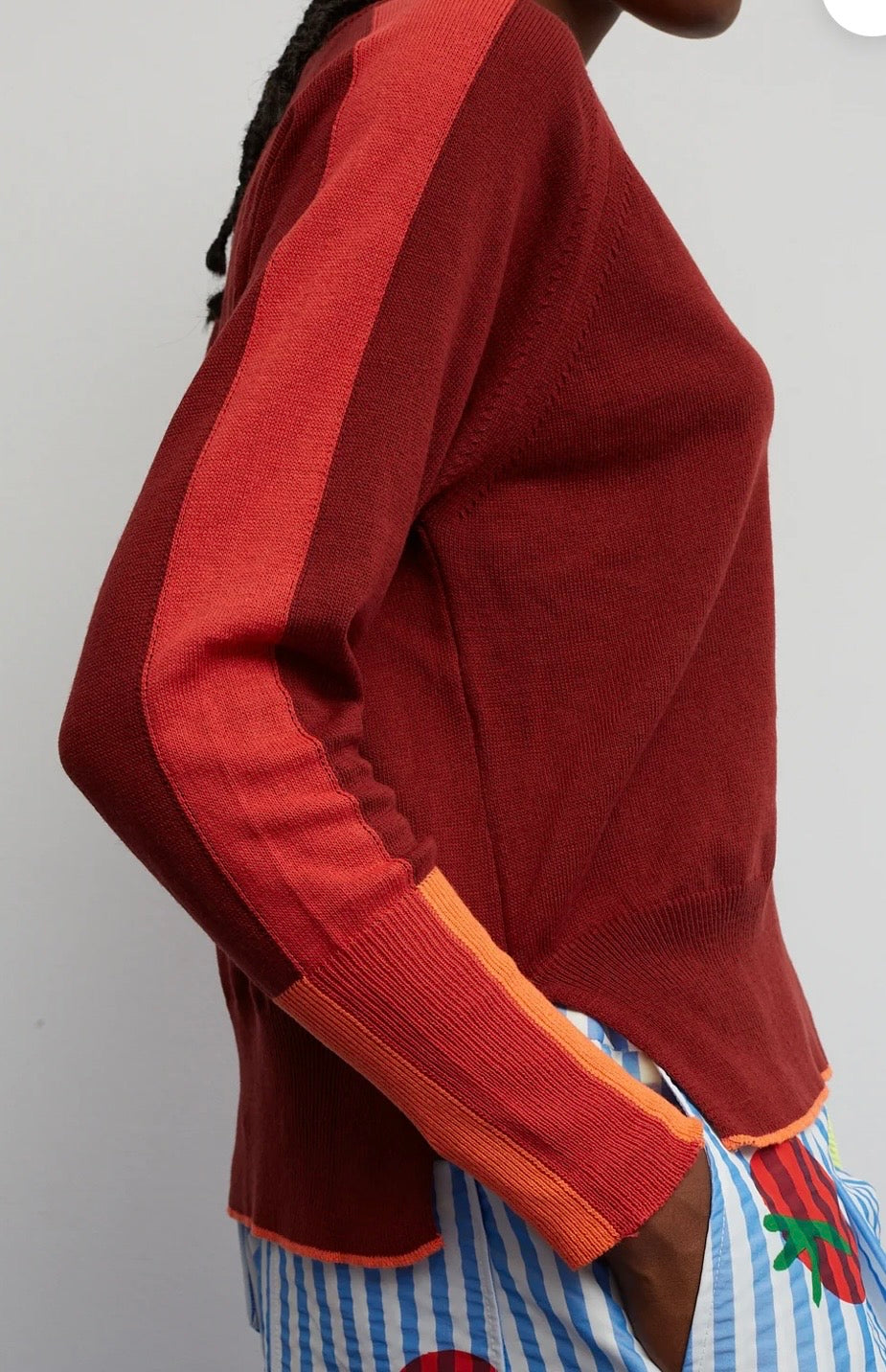 Dr. Bloom Burgundy V- Neck Sweater