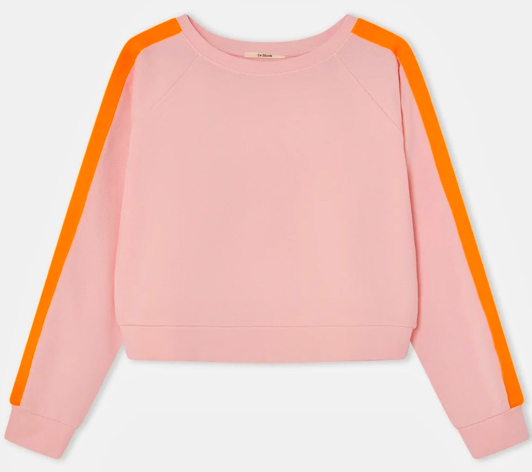 Dr. Bloom Pink & Orange Neon Stripe Sweatshirt