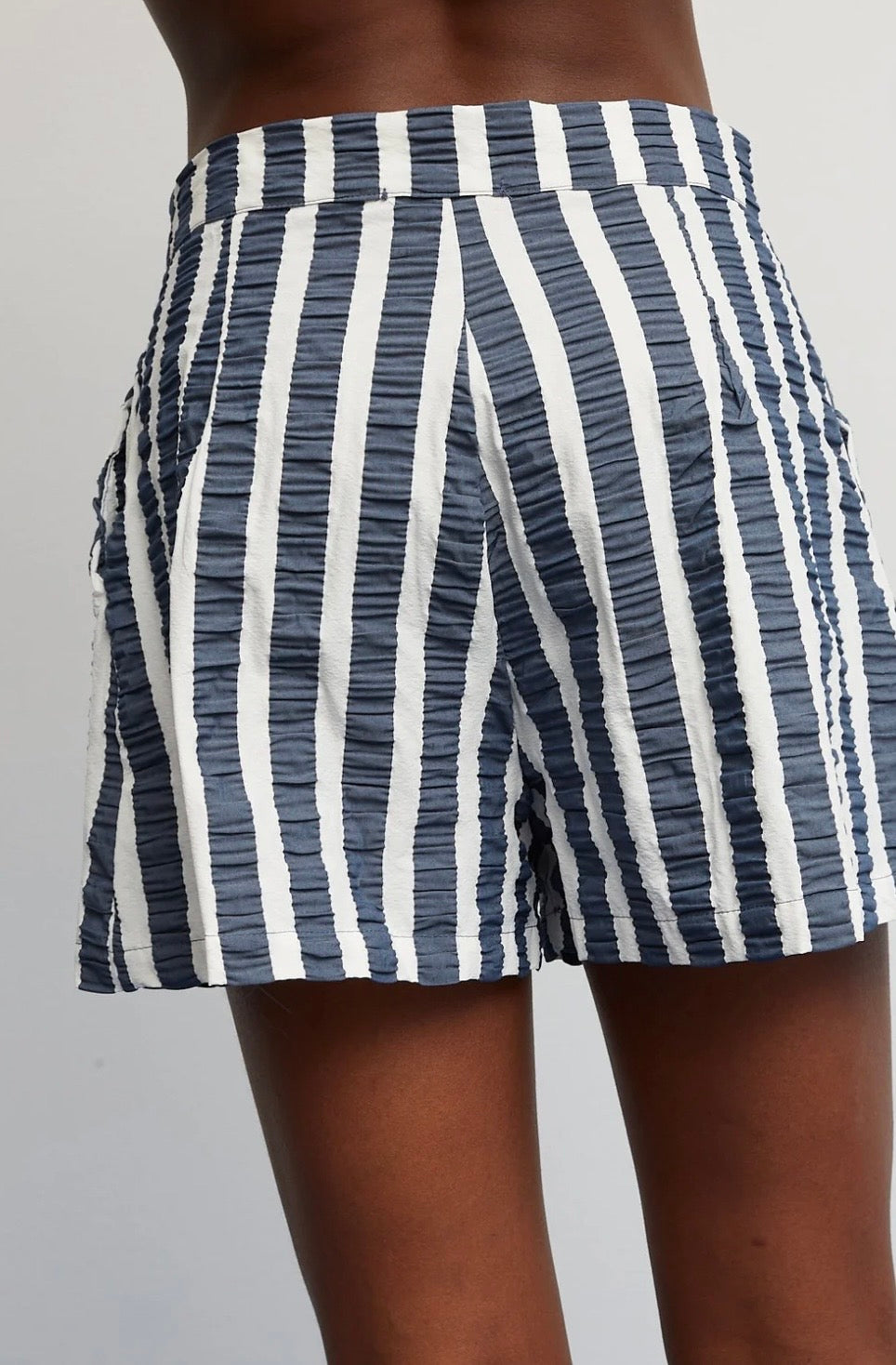 Dr. Bloom Petrol Blue & White Stripe Star Shorts