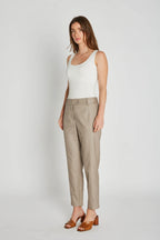 PBO Sand Tailored Cigarette Trousers