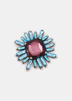 Essentiel Antwerp Burgundy & Light Blue Large Brooch